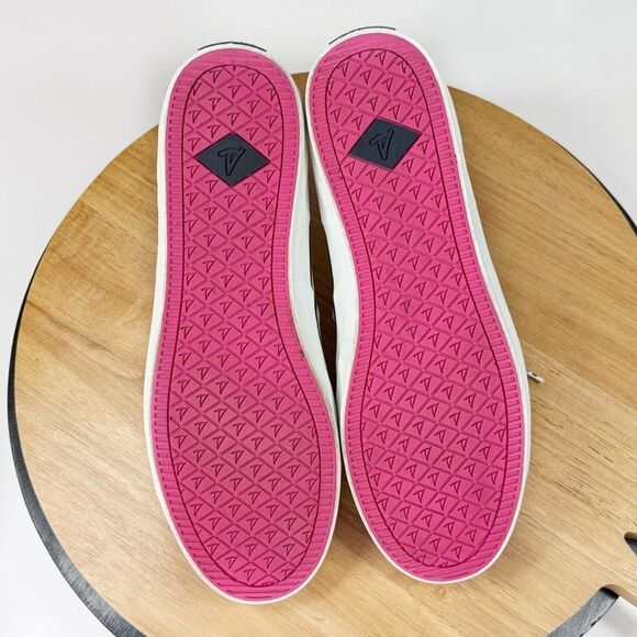 Sperry Crest Vine Bionic Sailcloth Sneaker Shoes White Pink Green 10 - Picture 8 of 11